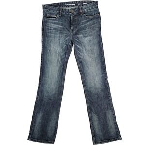 Calvin Klein Jeans Men's 32X32 Blue Straight Leg Dark Wash Denim RN36543